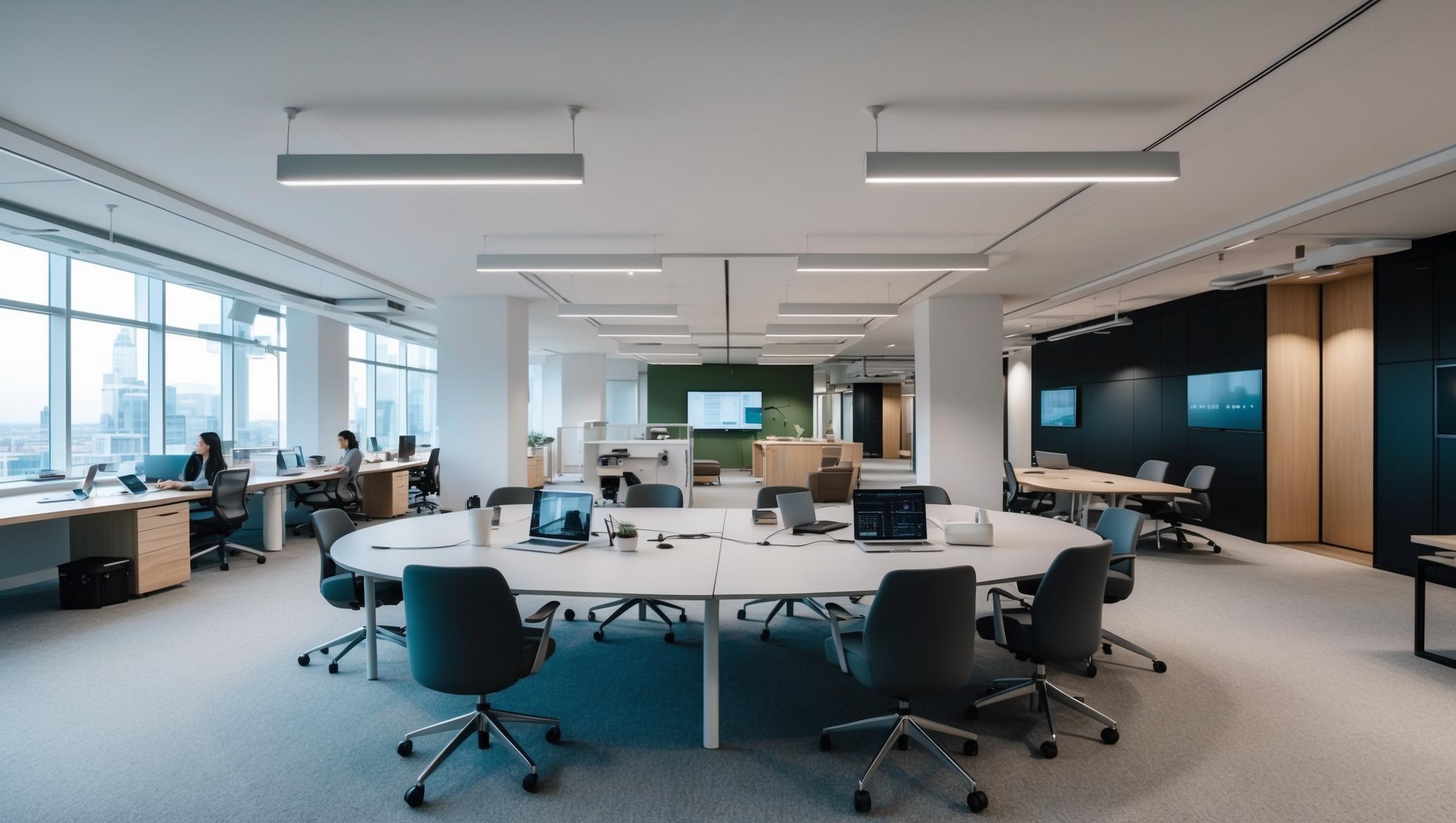 New Work Bürokonzept: selbstbestimmtes, zoniertes Büro mit Begegnungs- und Fokusflächen für hybrides Arbeiten